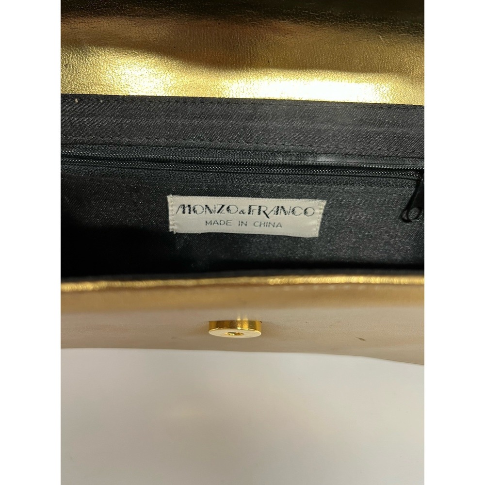 Vintage Monzo & Franco Gold Clutch Handbag - Ladies Chain Purse - Picture 4 of 7